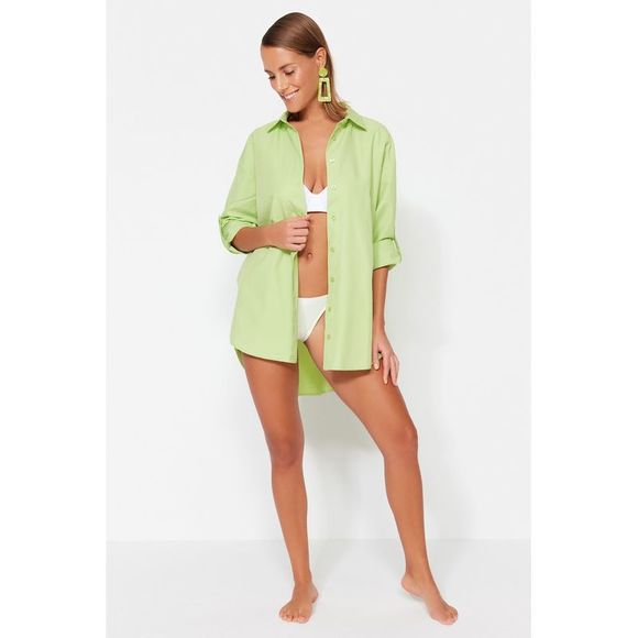 NWT Trendyol Relaxed fit Shirt collar Woven Shirt - Picture 2 of 12